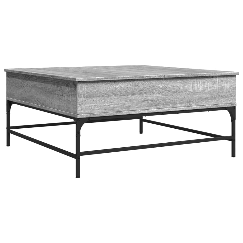 Coffee Table Grey Sonoma 95x95x45 cm Engineered Wood and Metal