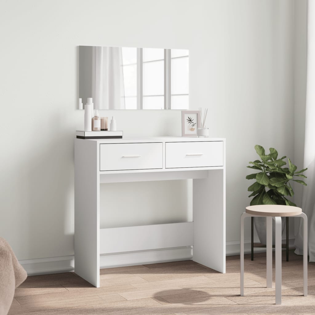Dressing Table with Mirror White 80x39x80 cm