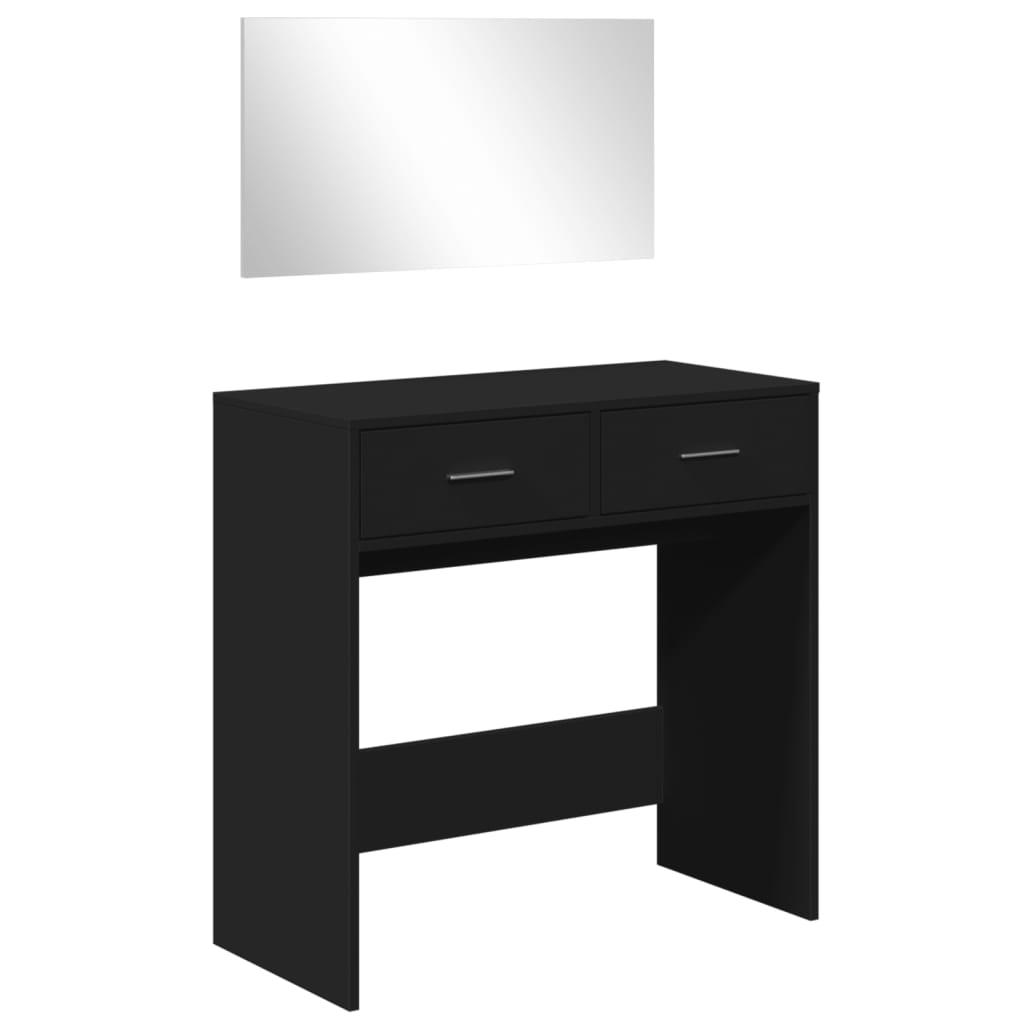 Dressing Table with Mirror Black 80x39x80 cm