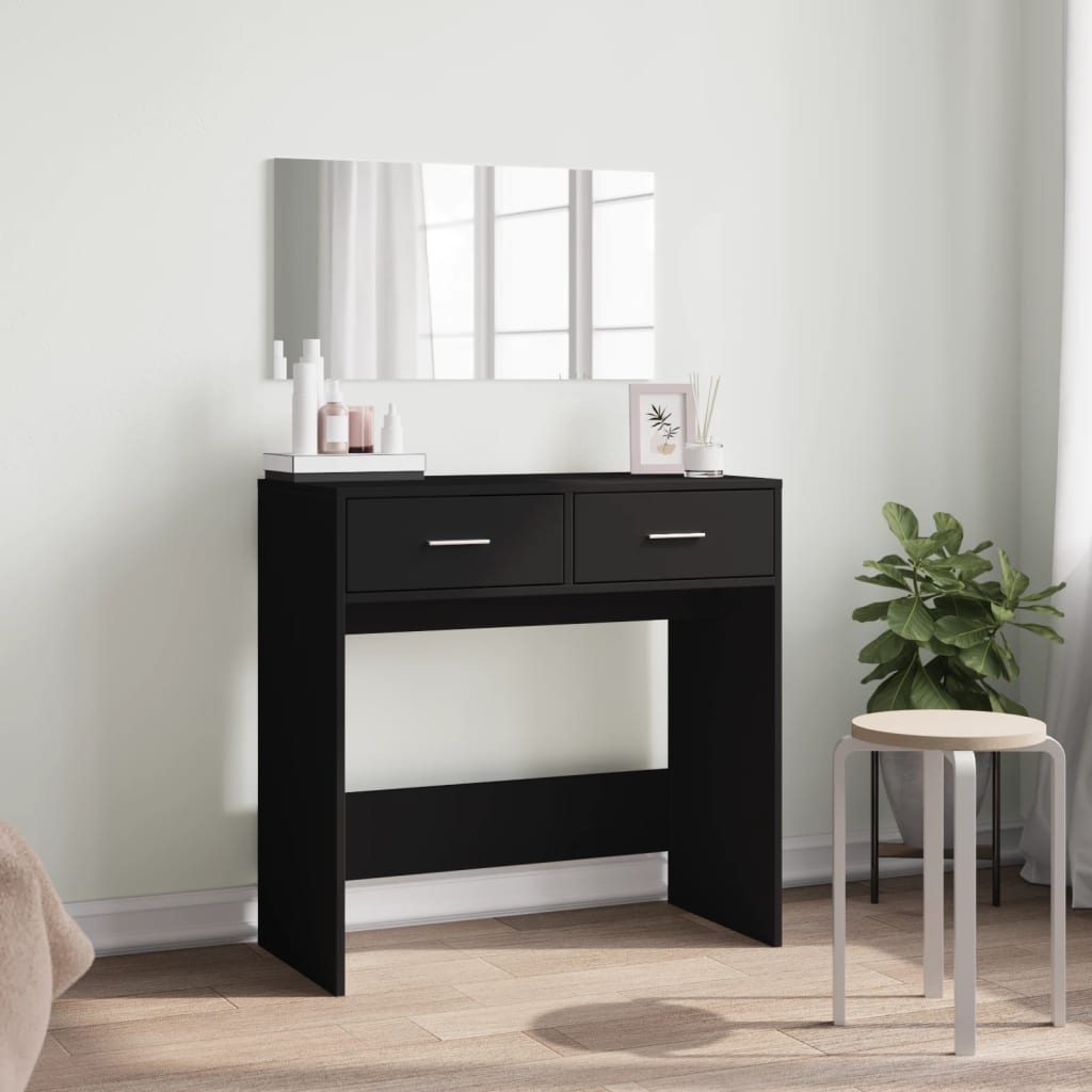 Dressing Table with Mirror Black 80x39x80 cm