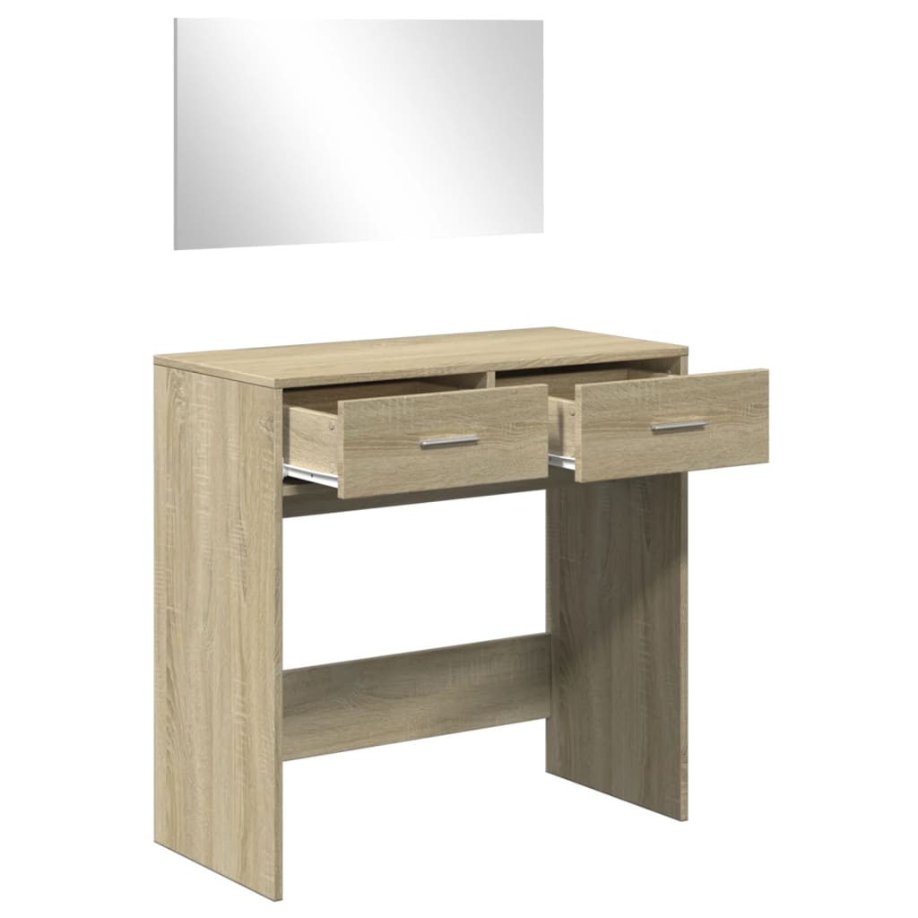 Dressing Table with Mirror Sonoma Oak 80x39x80 cm