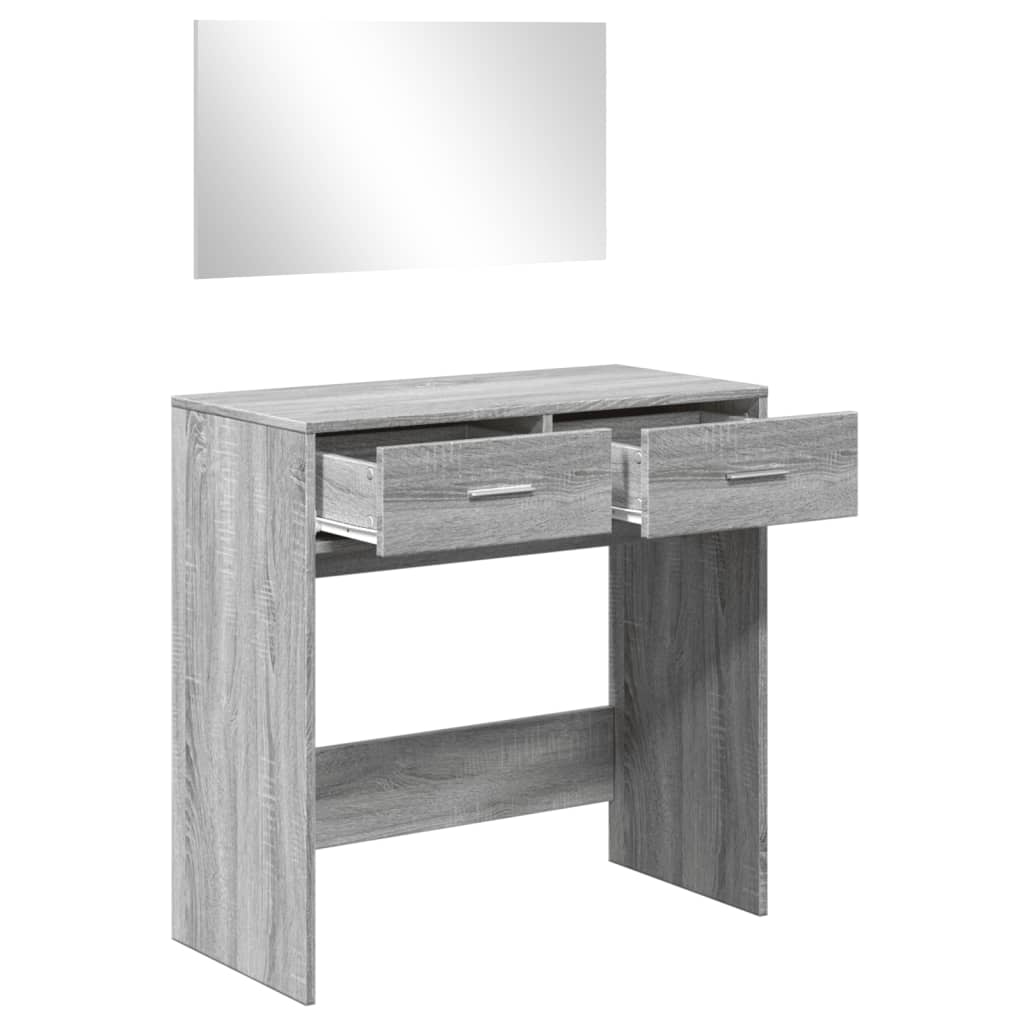 Dressing Table with Mirror Grey Sonoma 80x39x80 cm