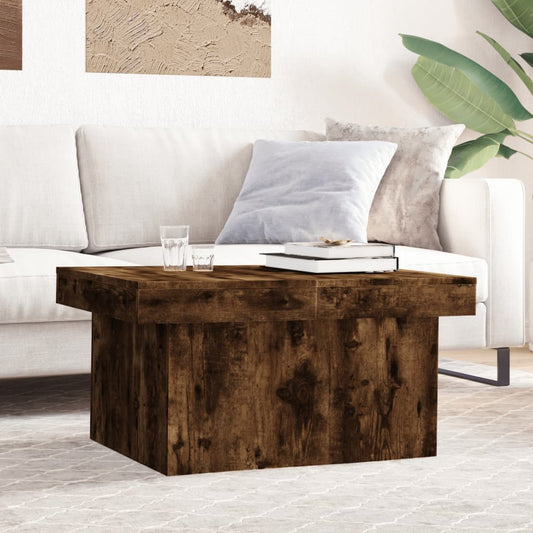 Coffee Table Smoked Oak 80x55x40 cm Engineered Wood