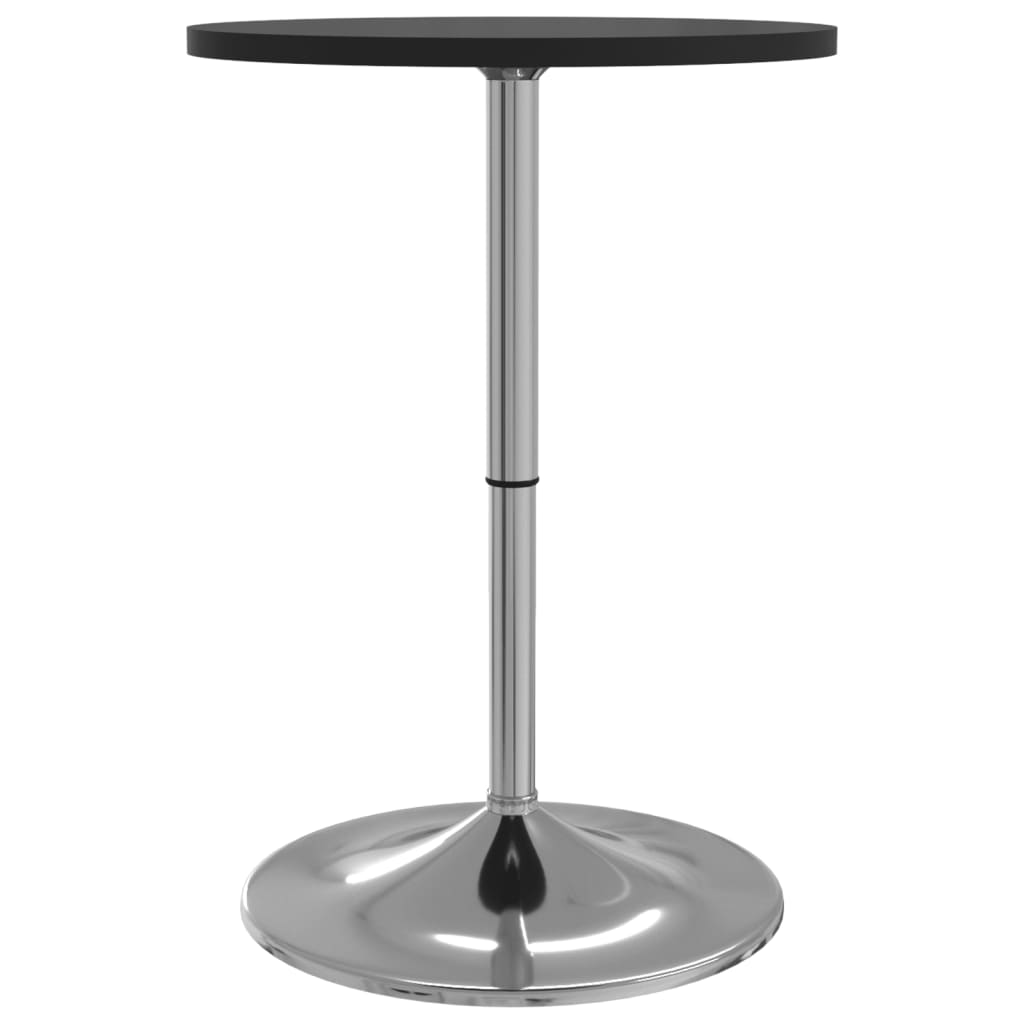 Bar Table Black 50x50x90 cm Engineered Wood and Chromed Steel