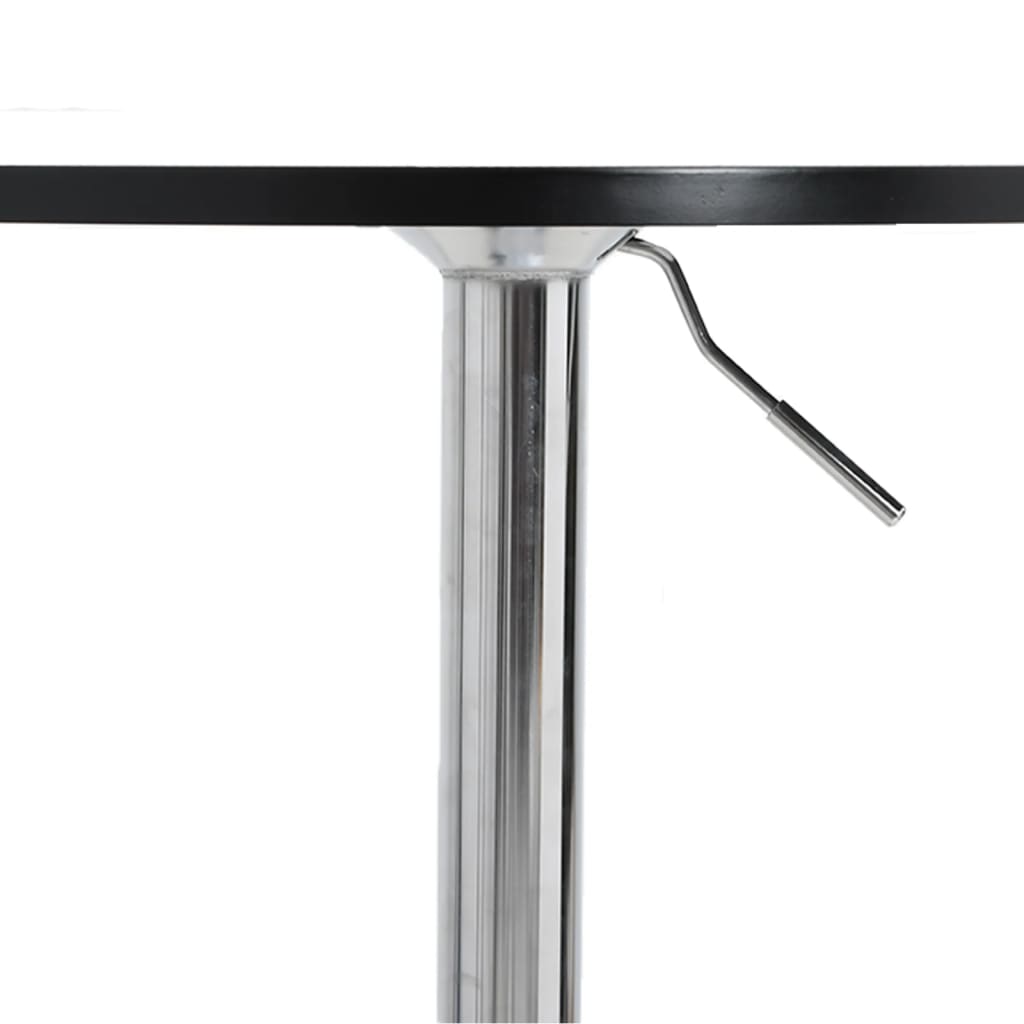Bar Table Black 50x50x90 cm Engineered Wood and Chromed Steel