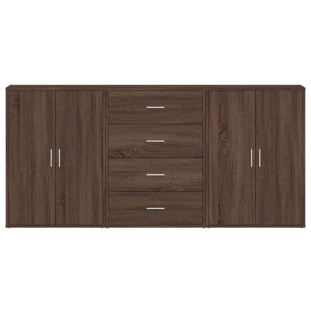 Sideboards 3 pcs Brown Oak 60x31x84 cm Engineered Wood