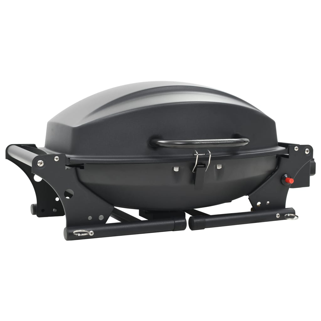 Portable Gas BBQ Grill with Cooking Zone Black
