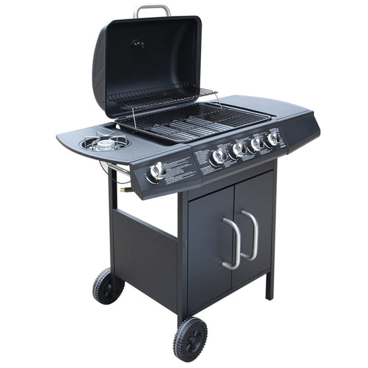 Gas Barbecue Grill 4+1 Cooking Zone Black