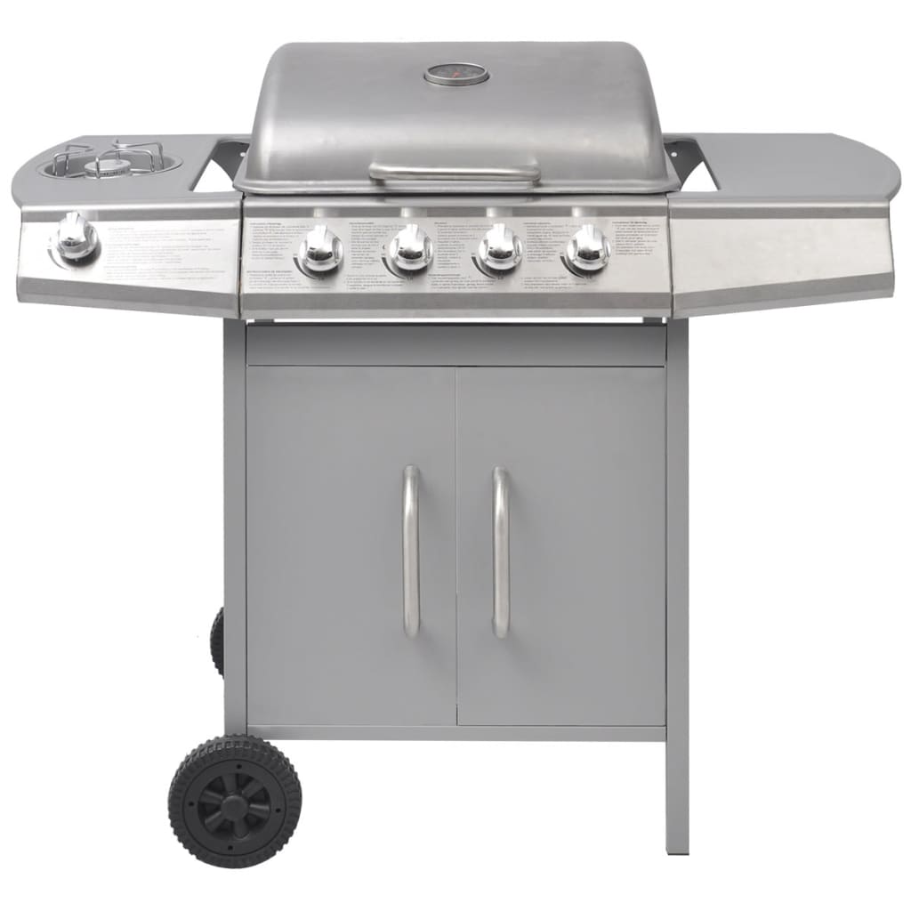 Gas Barbecue Grill 4+1 Cooking Zone Silver