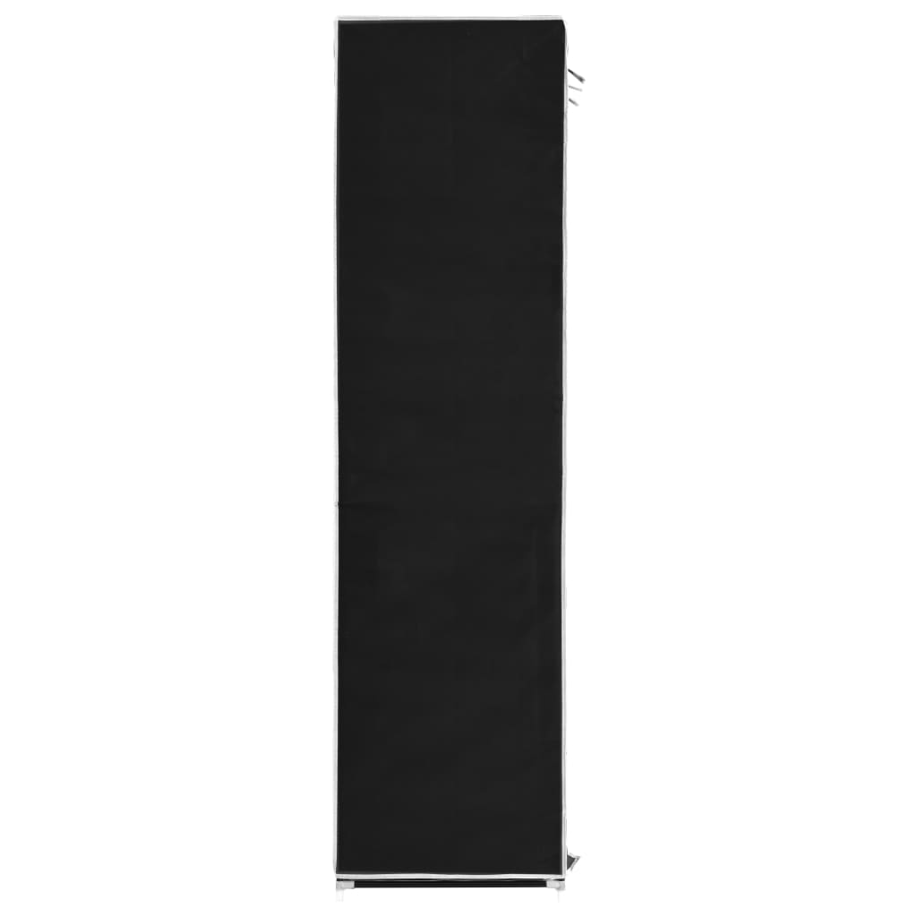Wardrobe with Compartments and Rods Black 150x45x175 cm Fabric