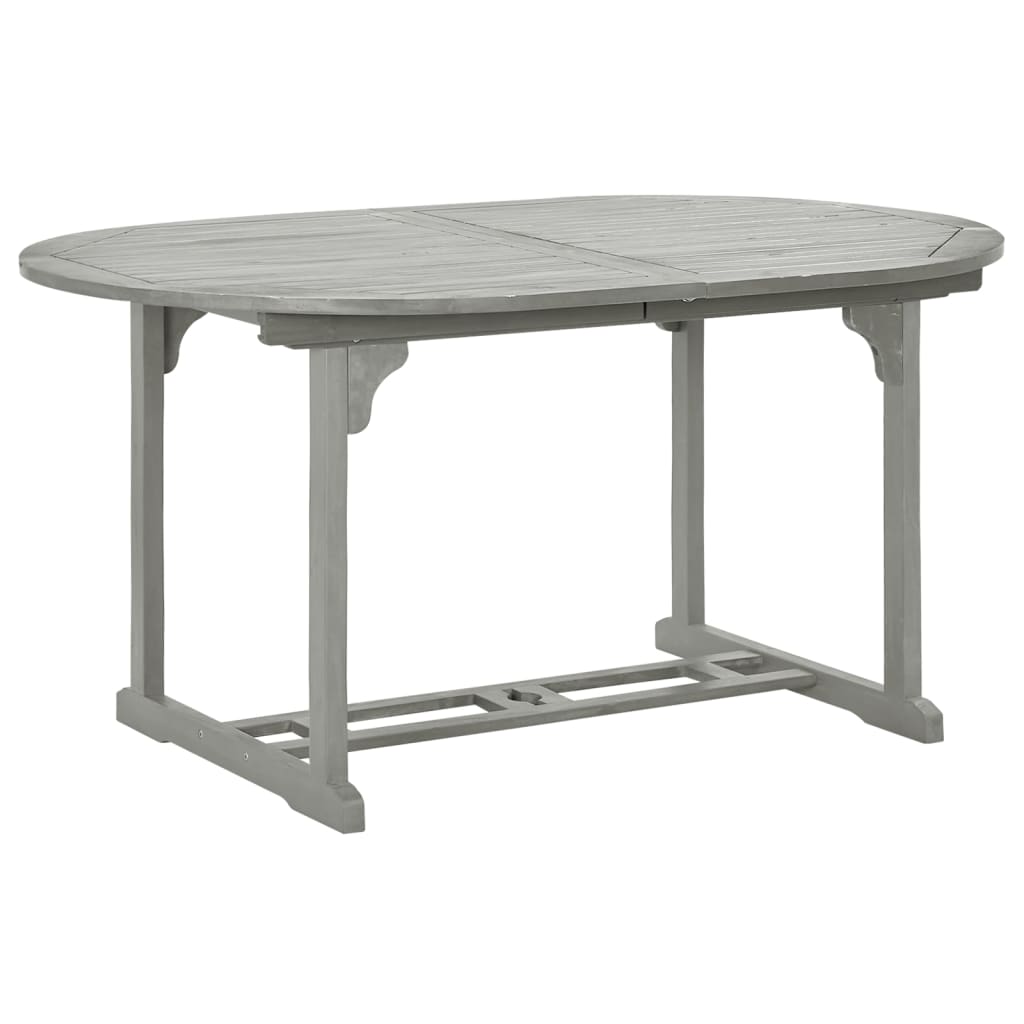 Garden Table Grey 200x100x75 cm Solid Acacia Wood
