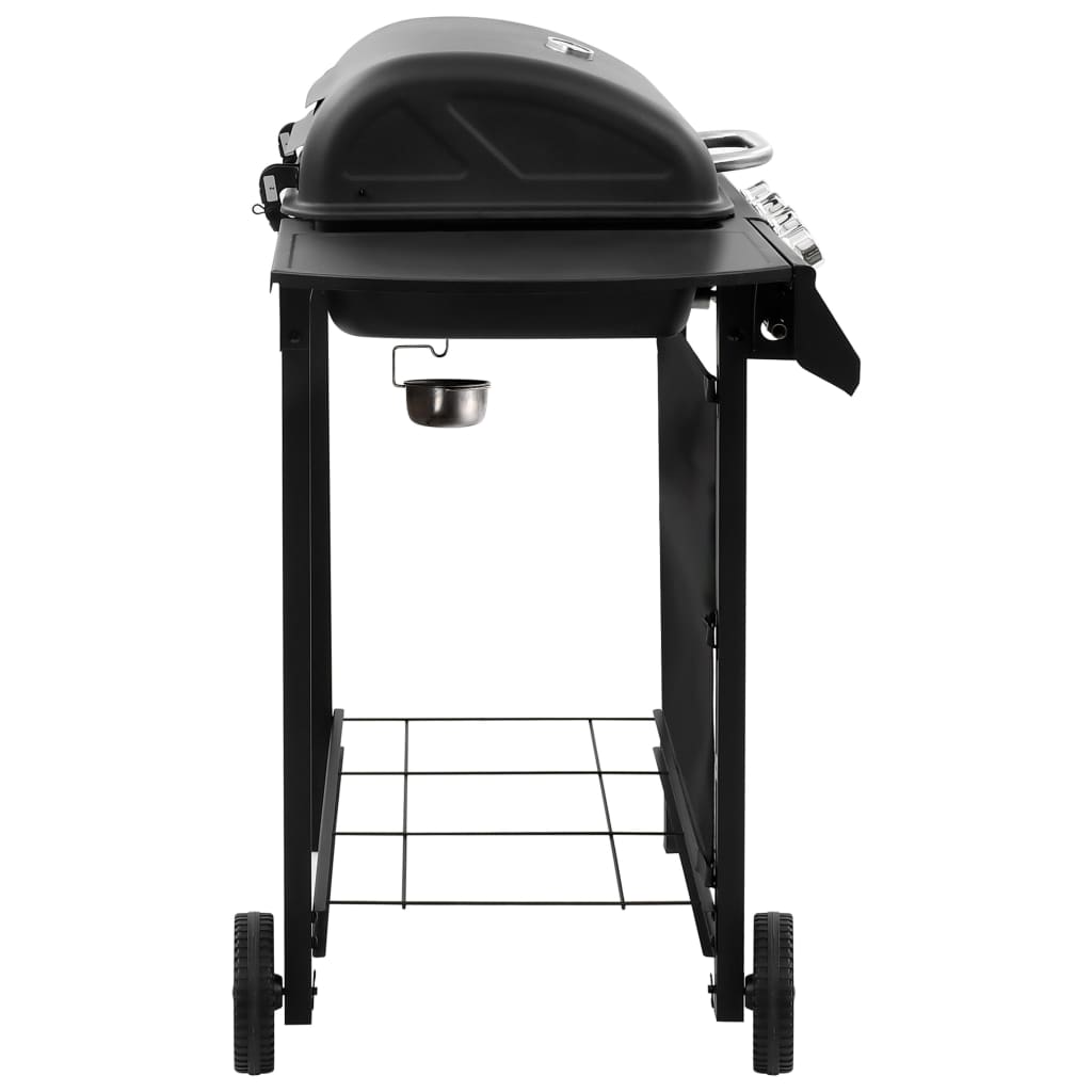 Gas BBQ Grill with 4 Burners Black