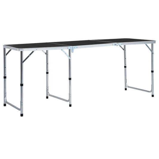 Foldable Camping Table Grey Aluminium 180x60 cm