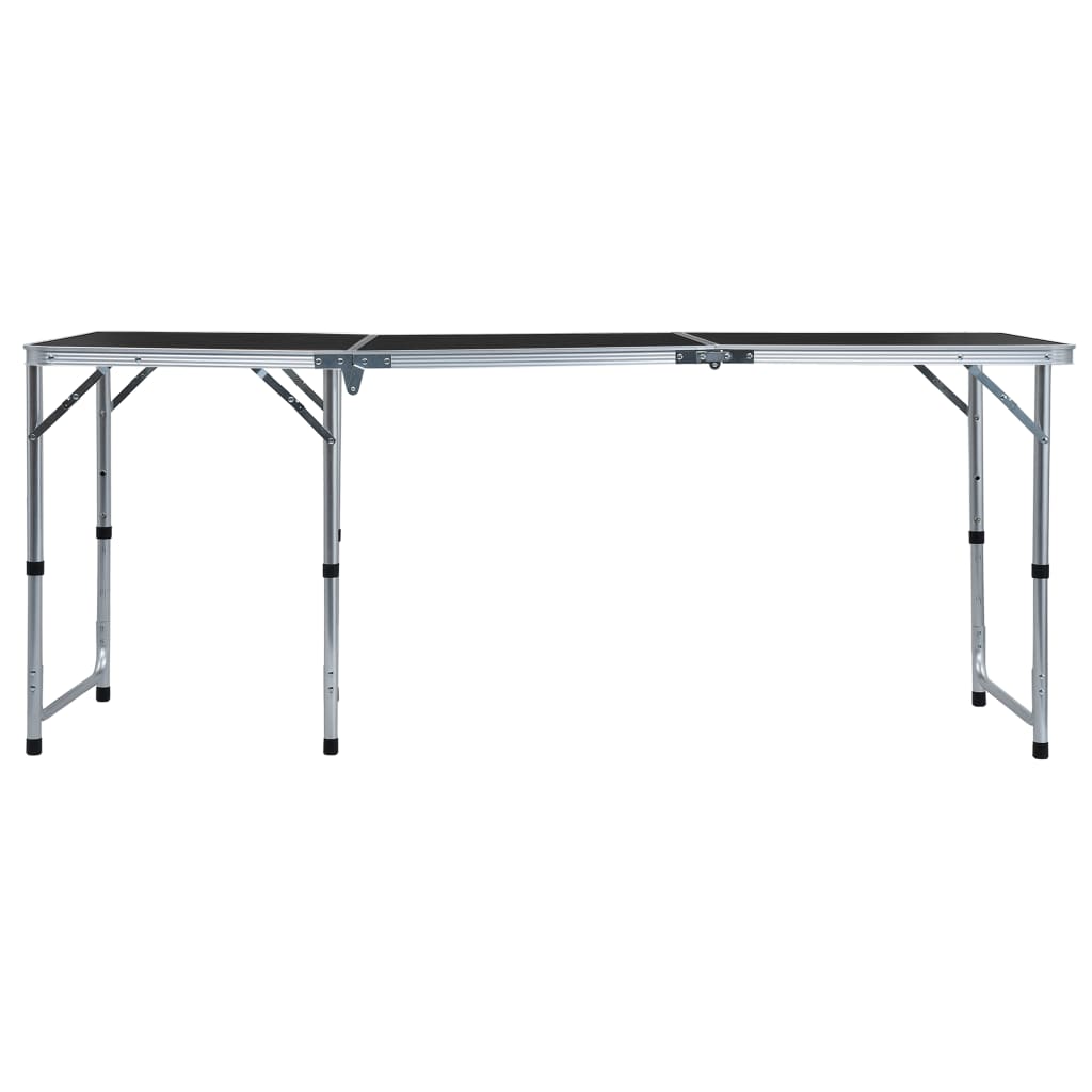 Foldable Camping Table Grey Aluminium 180x60 cm