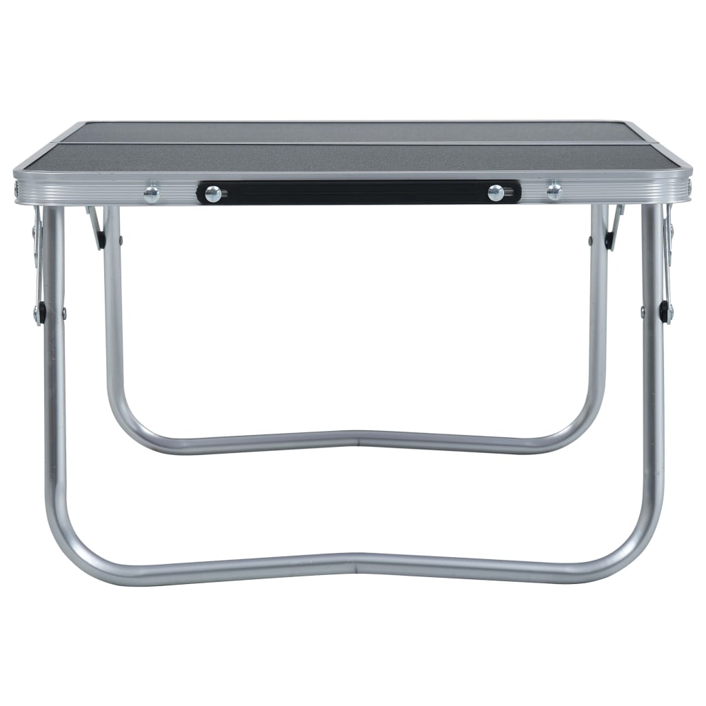 Folding Camping Table Grey Aluminium 60x40 cm