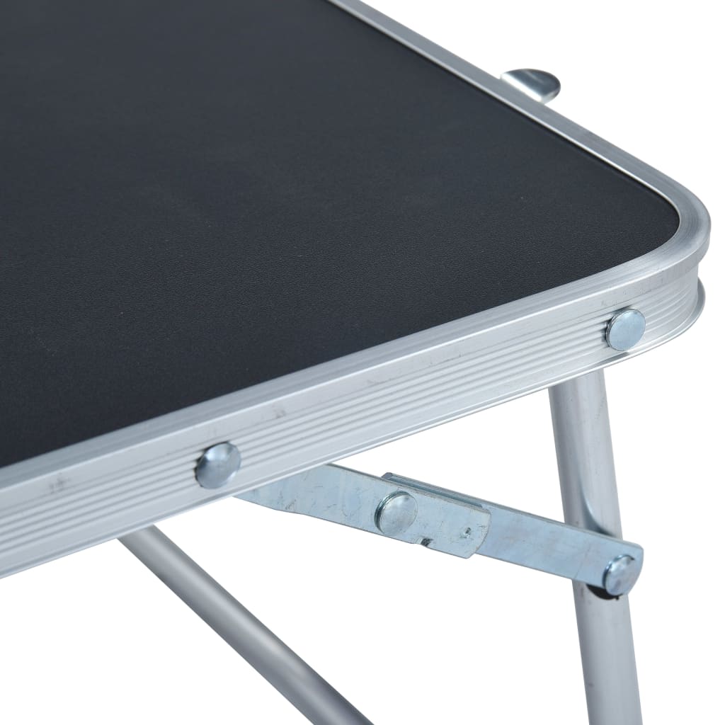 Folding Camping Table Grey Aluminium 60x40 cm