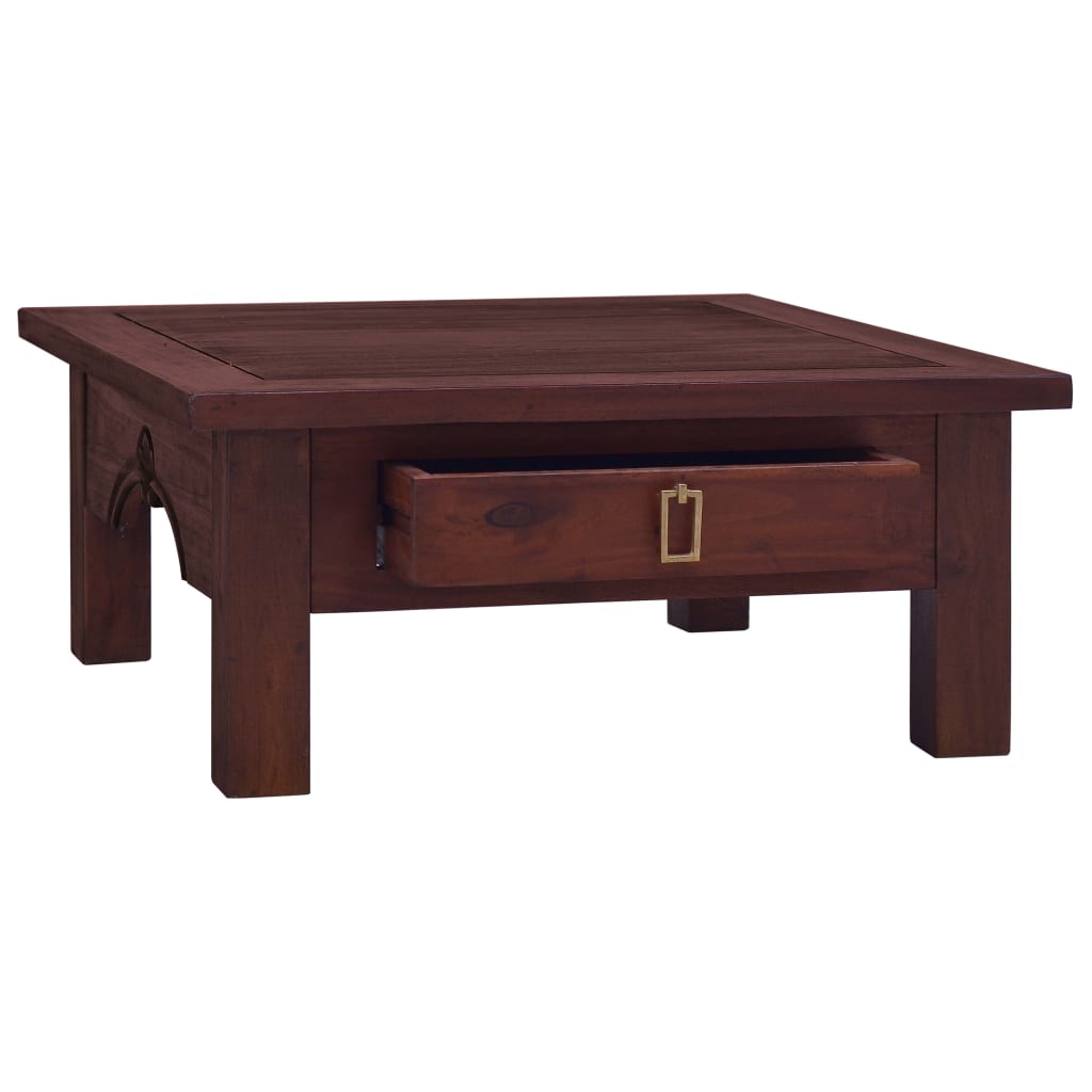 Coffee Table Classical Brown 68x68x30 cm Solid Mahogany Wood