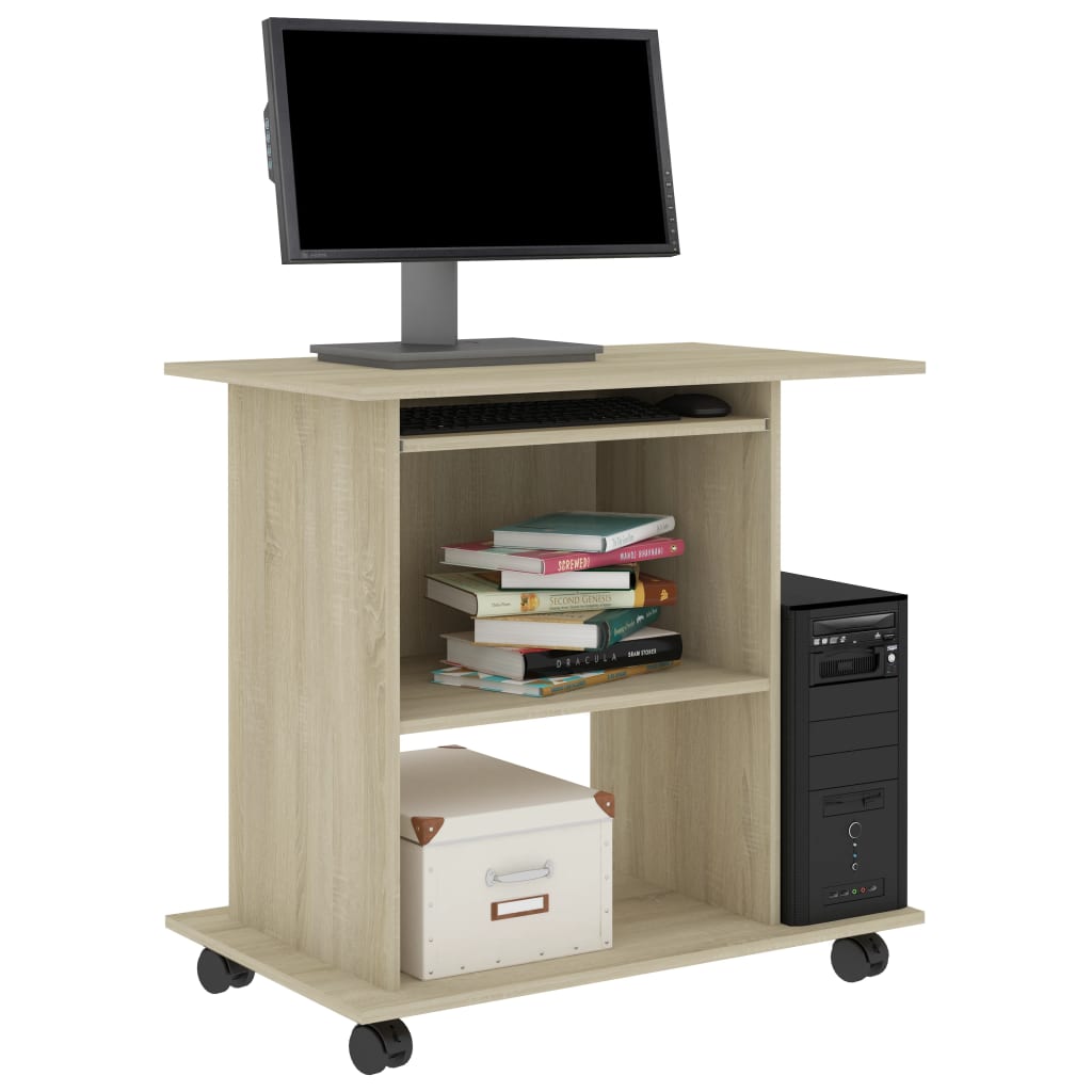 Computer Desk Sonoma Oak 80x50x75 cm Engineered Wood