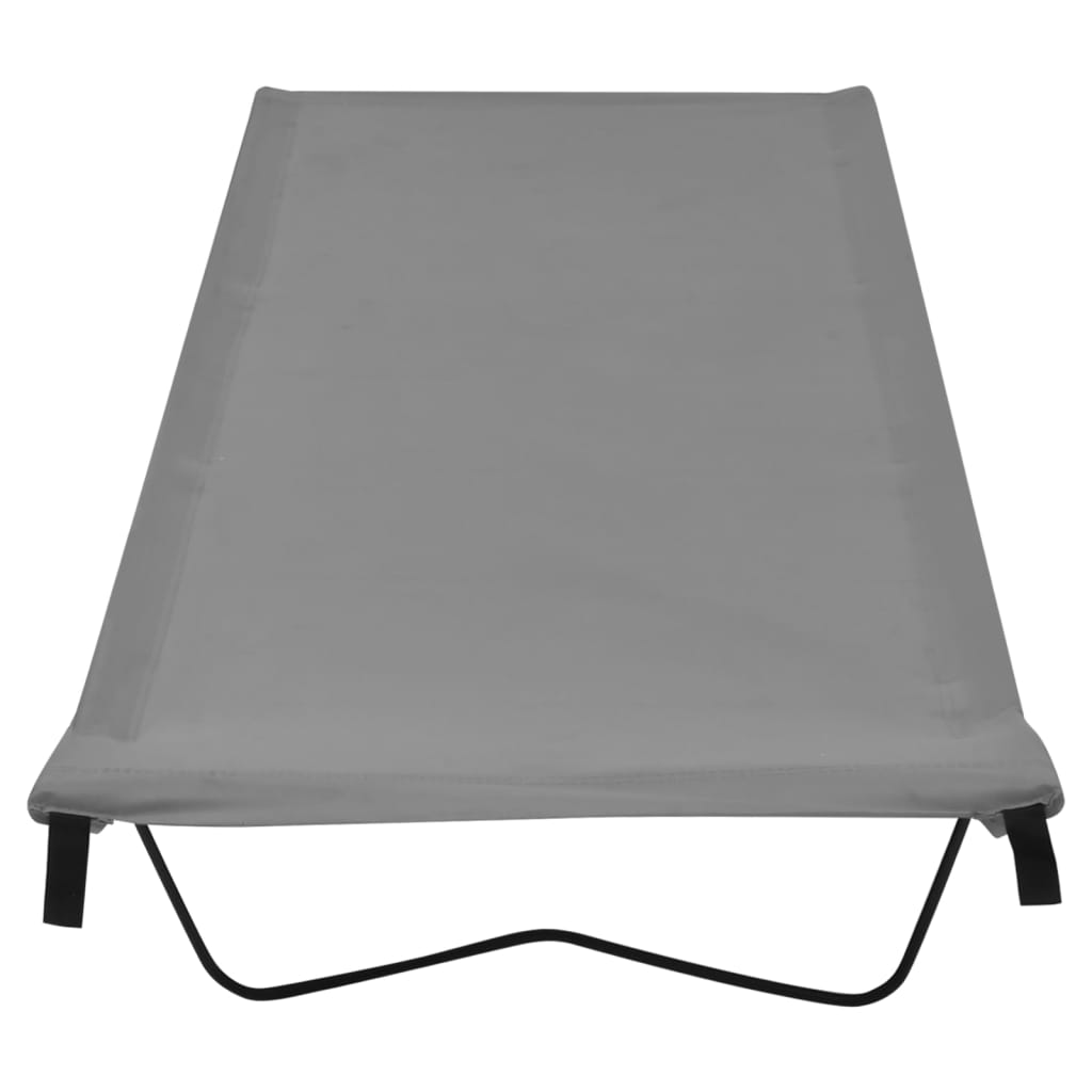 Camping Beds 2 pcs 180x60x19 cm Oxford Fabric and Steel Grey