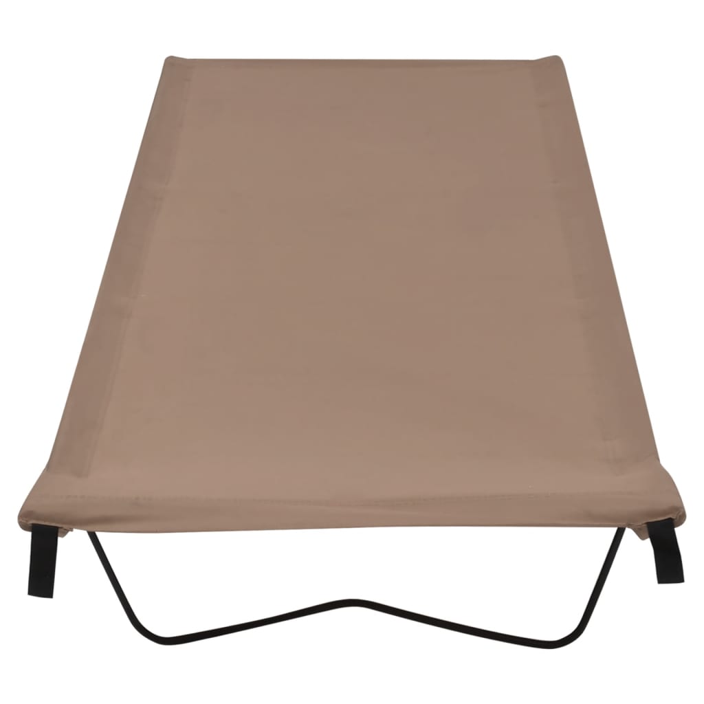 Camping Beds 2 pcs 180x60x19 cm Oxford Fabric and Steel Taupe