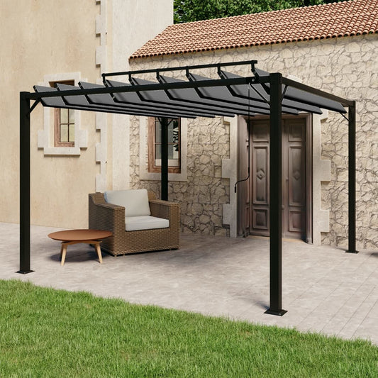 Gazebo with Louvered Roof 3x3 m Anthracite Fabric and Aluminium