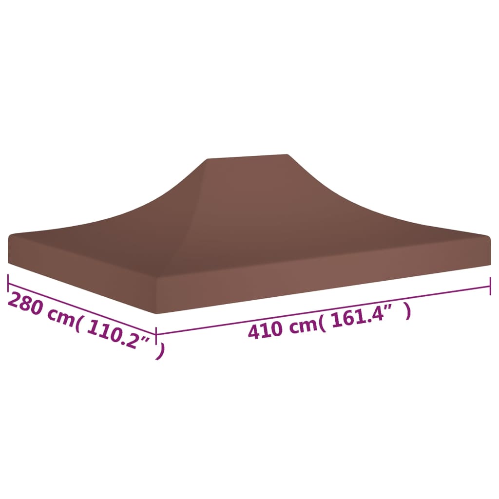 Party Tent Roof 4x3 m Brown 270 g/m²