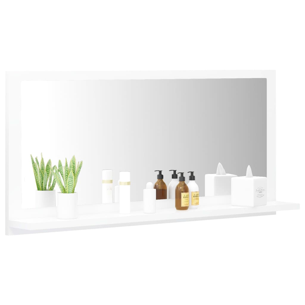 Bathroom Mirror White 80x10.5x37 cm Engineered Wood