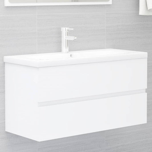Sink Cabinet White 90x38.5x45 cm Engineered Wood