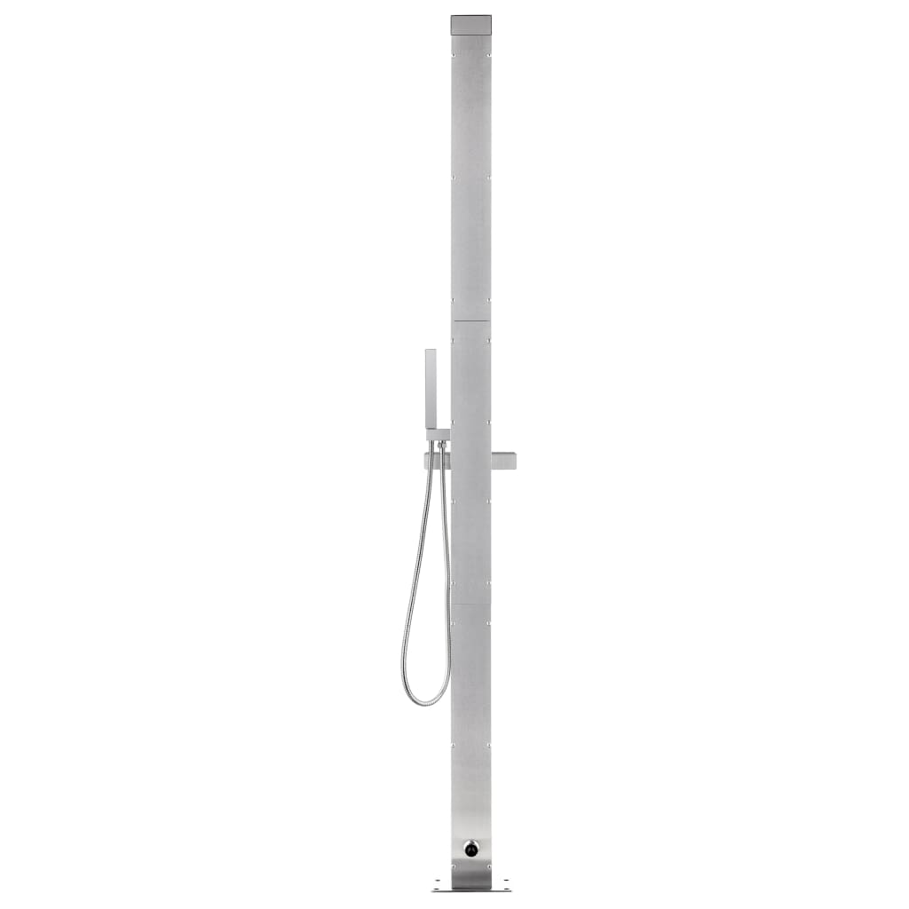 Garden Shower with Brown Base 225 cm Stainless Steel