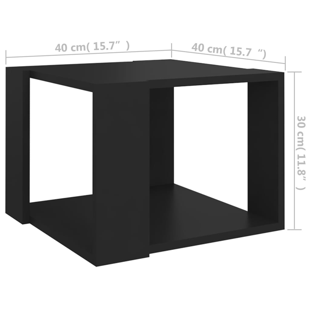 Coffee Table Black 40x40x30 cm Engineered Wood