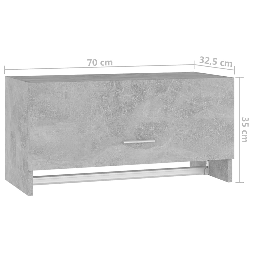 Wardrobe Concrete Grey 70x32.5x35 cm Engineered Wood