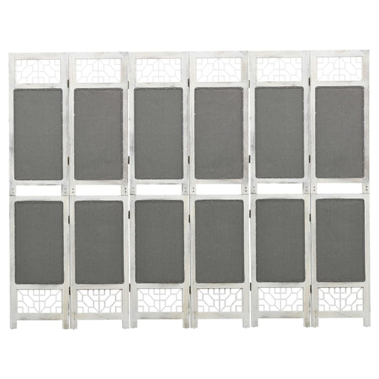 6-Panel Room Divider Grey 210x165 cm Fabric