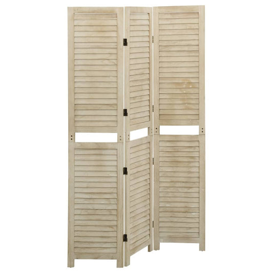 3-Panel Room Divider 105x165 cm Solid Wood Paulownia