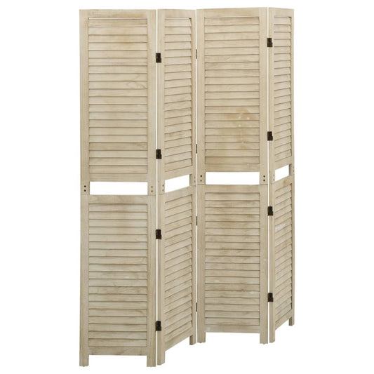 4-Panel Room Divider 140x165 cm Solid Wood Paulownia