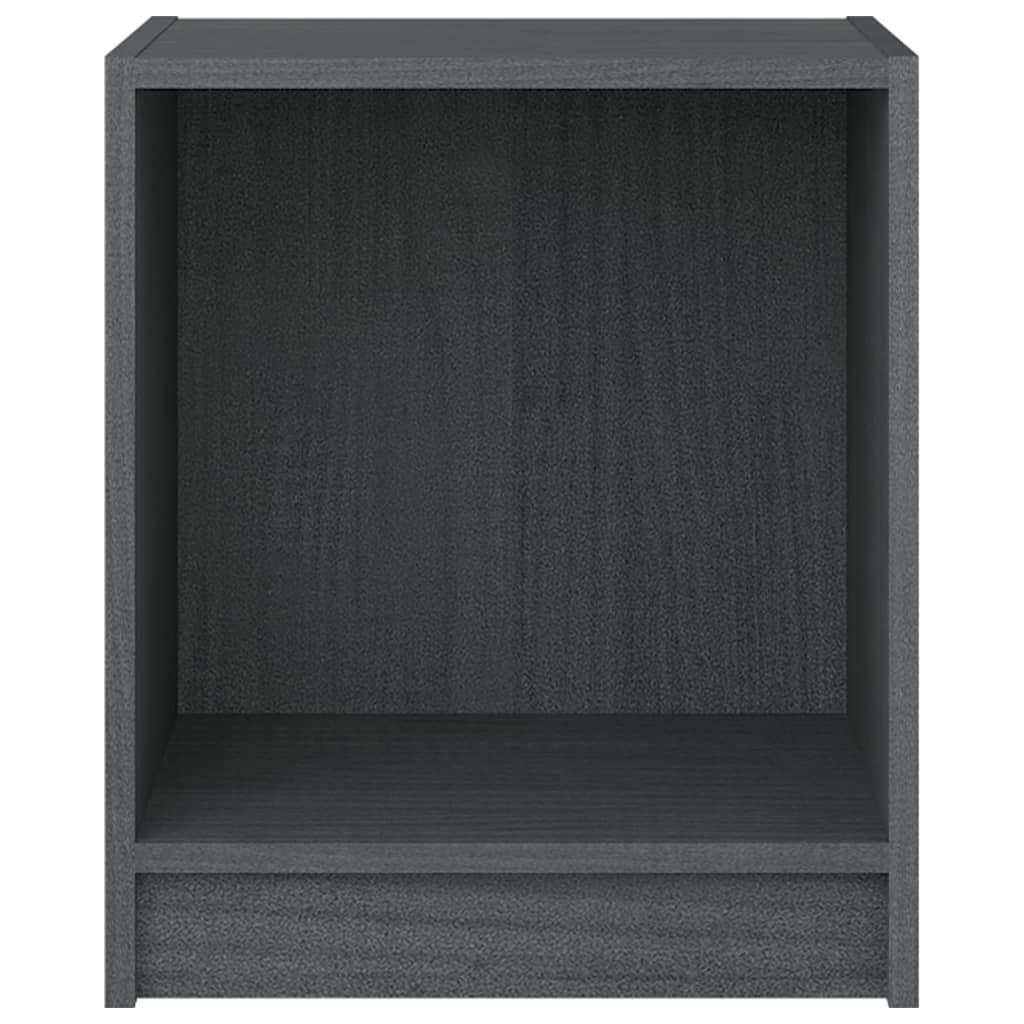 Bedside Cabinet Grey 35.5x33.5x41.5 cm Solid Pinewood