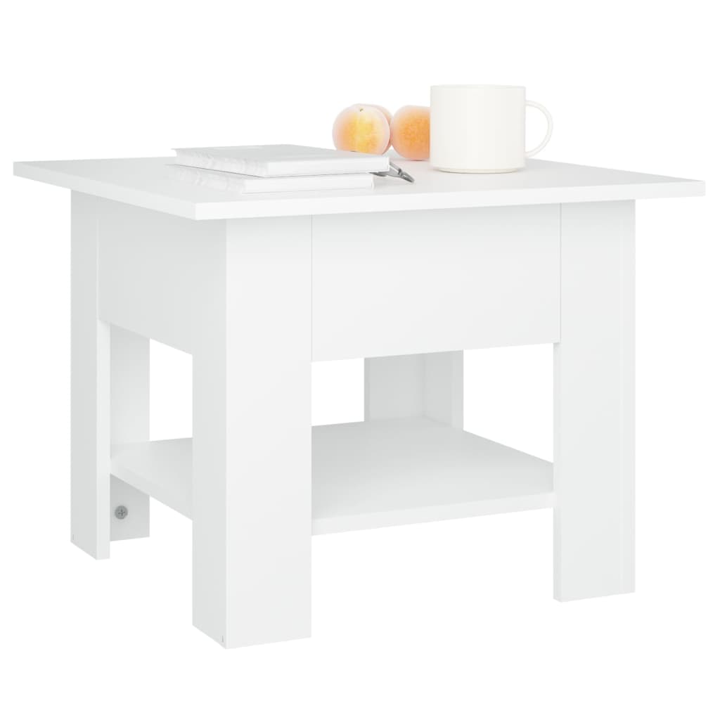 Coffee Table White 55x55x42 cm Engineered Wood