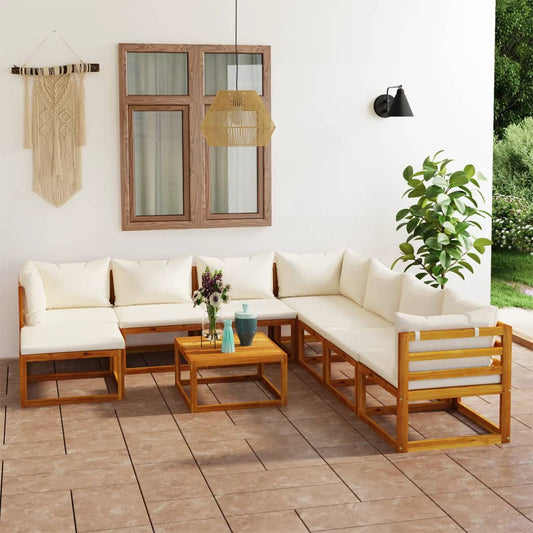 9 Piece Garden Lounge Set with Cushions Solid Wood Acacia (UK/IE/FI/NO only)