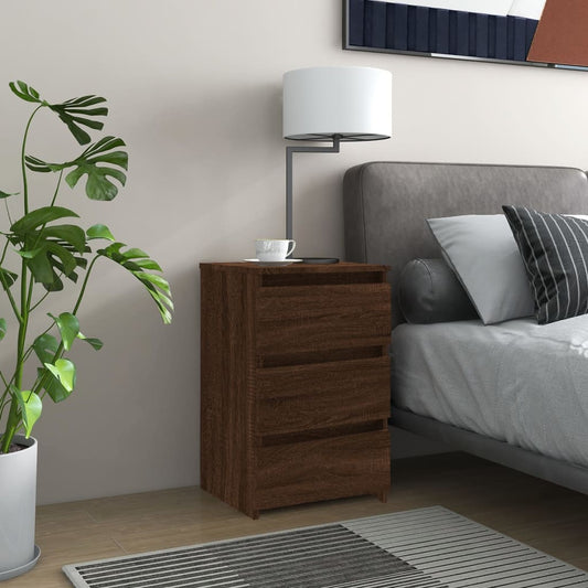 Bed Cabinet Brown Oak 40x35x62.5 cm Engineered Wood