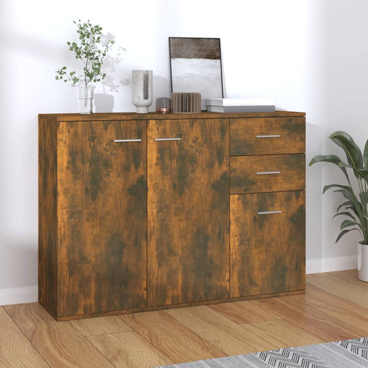 Sideboard Smoked Oak 105x30x75 cm Engineered Wood