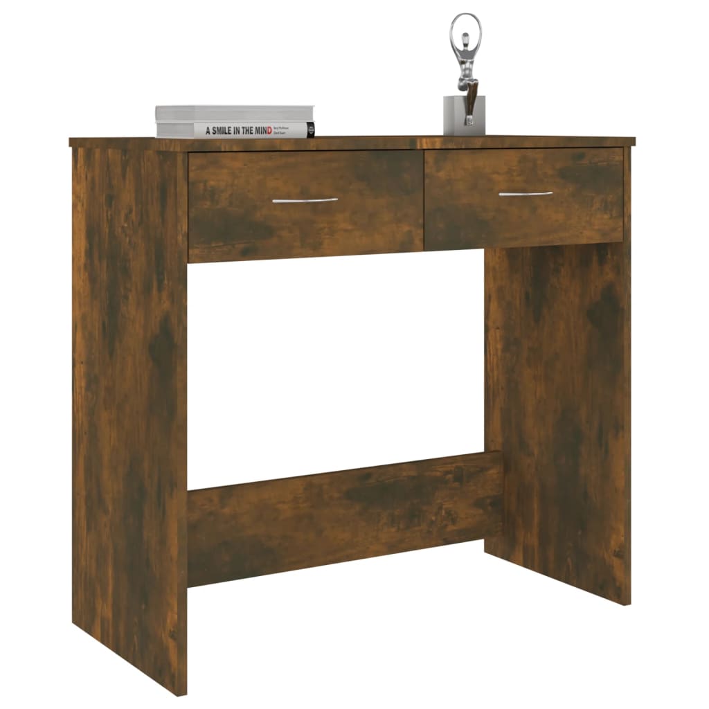 Desk Smoked Oak 80x40x75 cm Engineered Wood