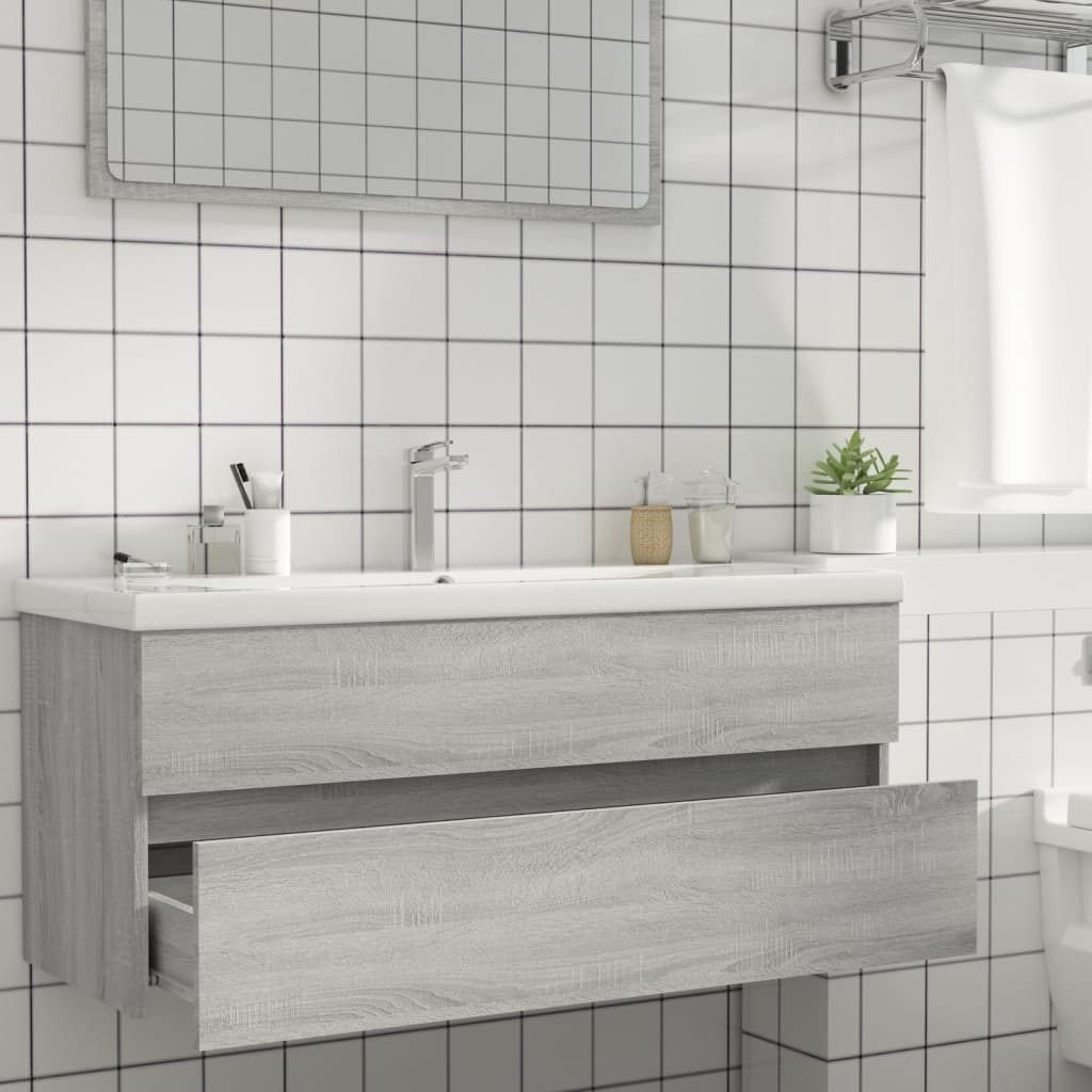 Sink Cabinet Grey Sonoma 100x38.5x45 cm Engineered Wood