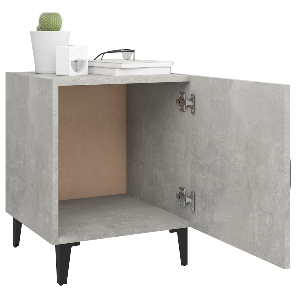 Bedside Cabinet Concrete Grey Engineered Wood