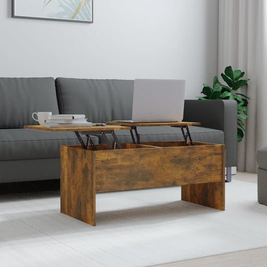 Coffee Table Smoked Oak 102x50.5x46.5 cm Engineered Wood