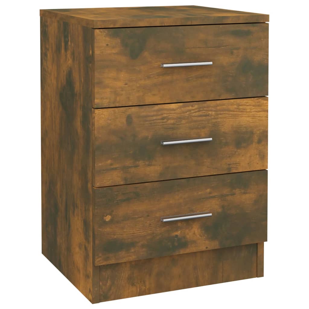 Bedside Cabinets 2 pcs Smoked Oak 38x35x56 cm Engineered Wood