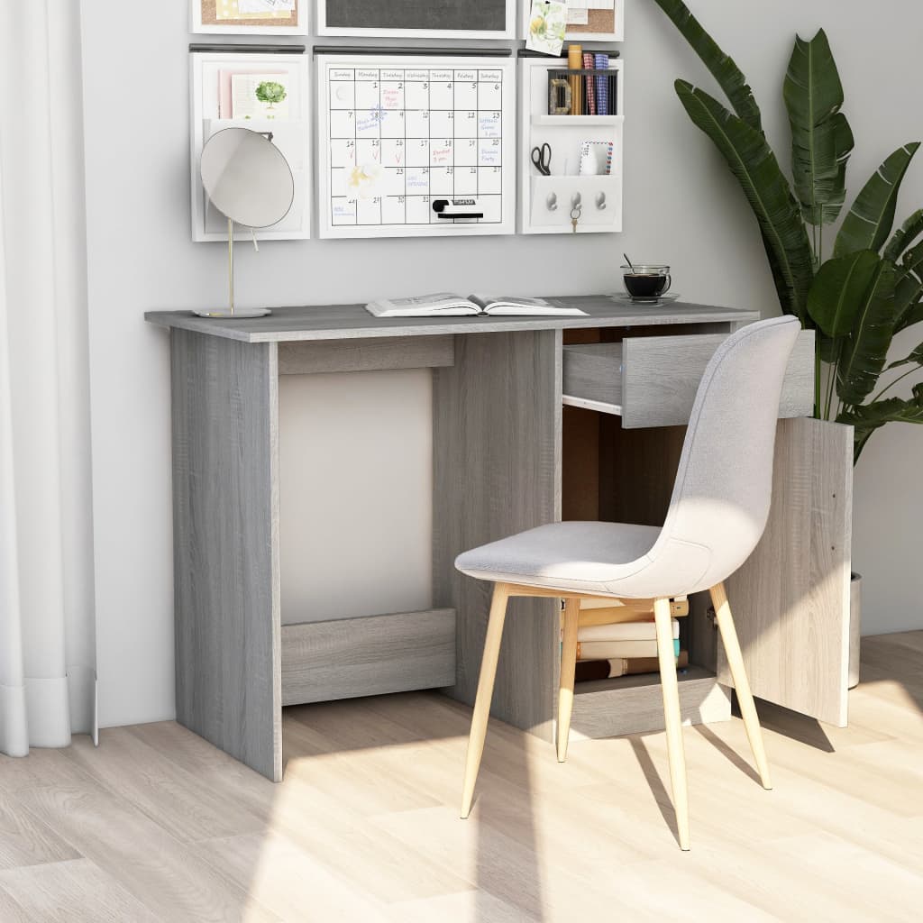 Desk Grey Sonoma 100x50x76 cm Engineered Wood
