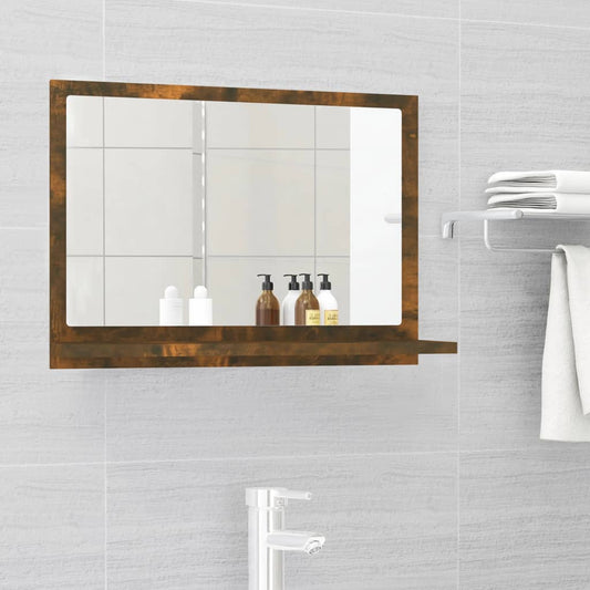 Bathroom Mirror Smoked Oak 60x10.5x37 cm Engineered Wood