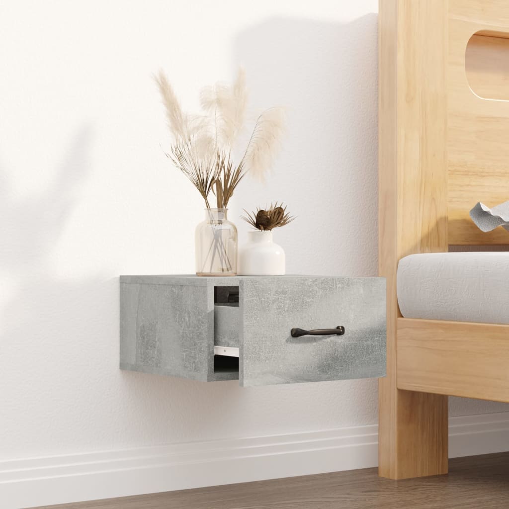 Wall-mounted Bedside Cabinet Concrete Grey 35x35x20 cm