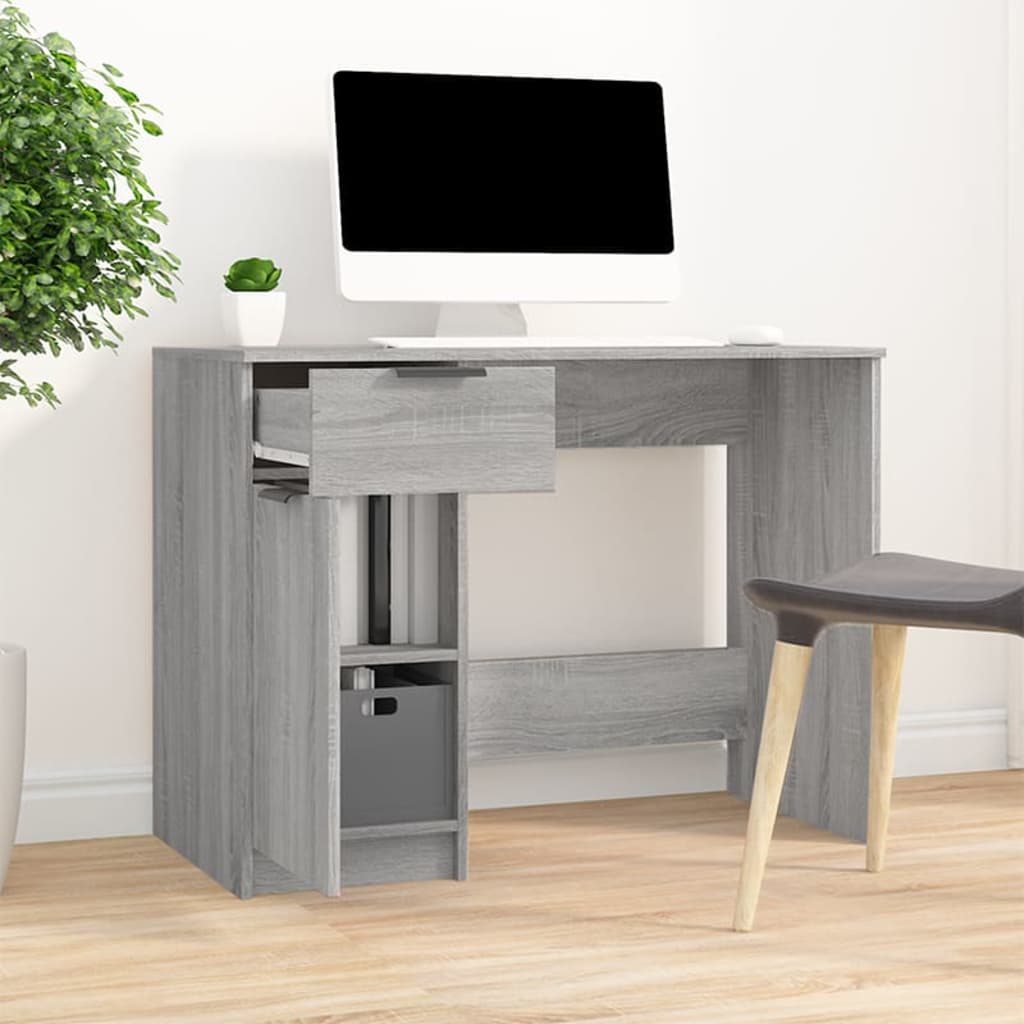 Desk Grey Sonoma 100x50x75 cm Engineered Wood