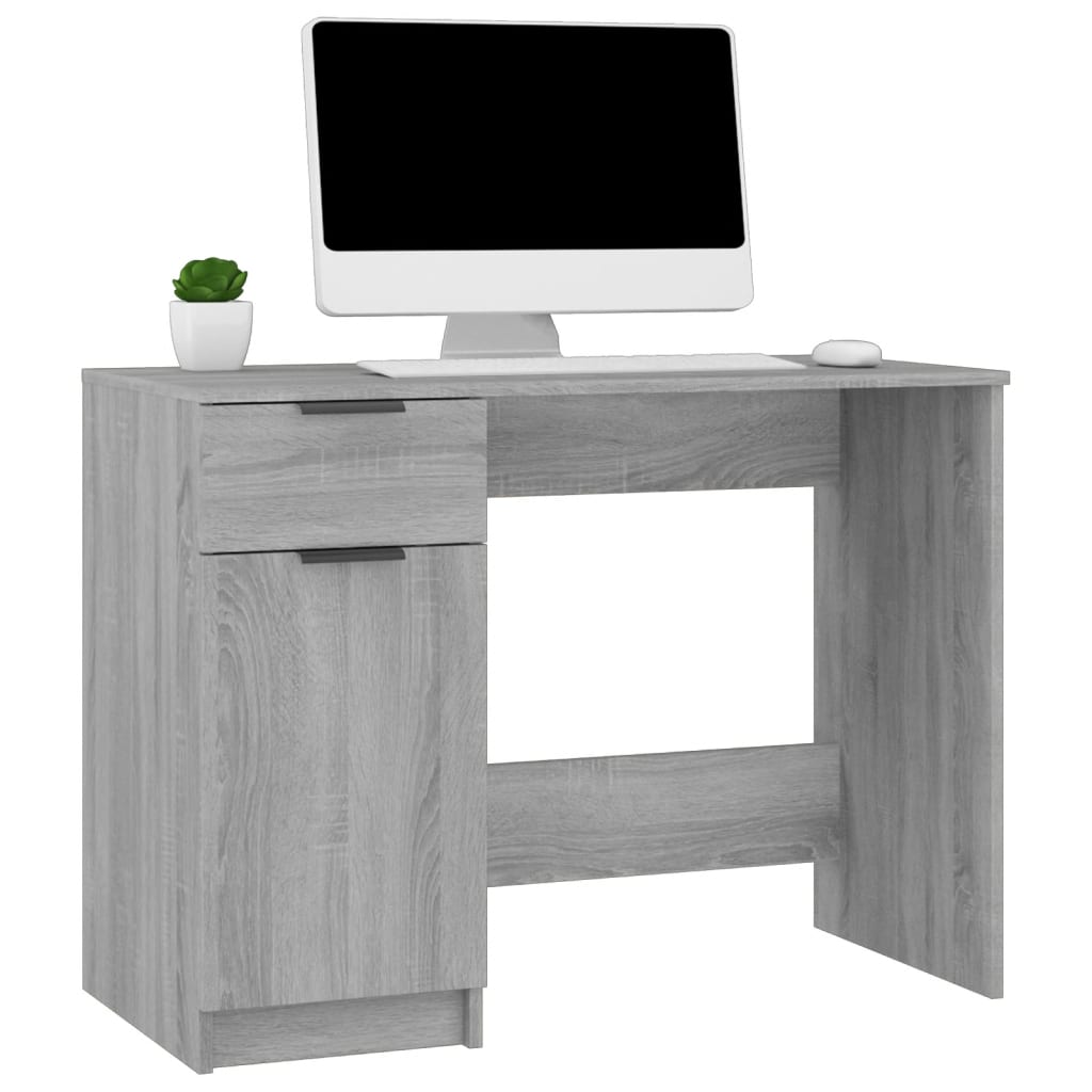 Desk Grey Sonoma 100x50x75 cm Engineered Wood