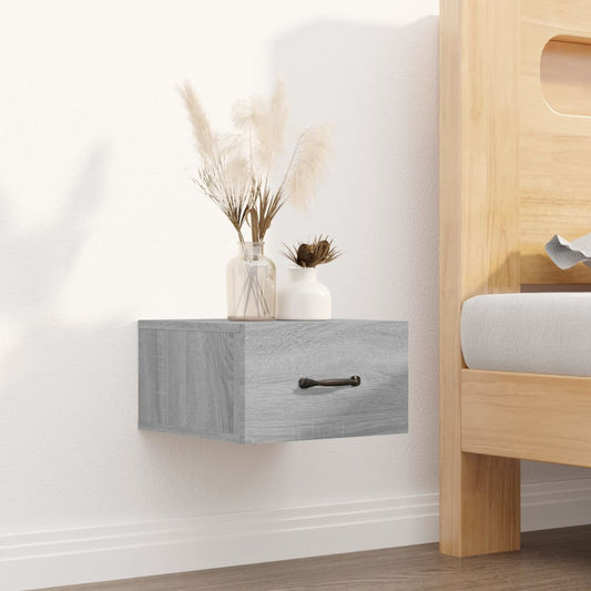 Wall-mounted Bedside Cabinet Grey Sonoma 35x35x20 cm